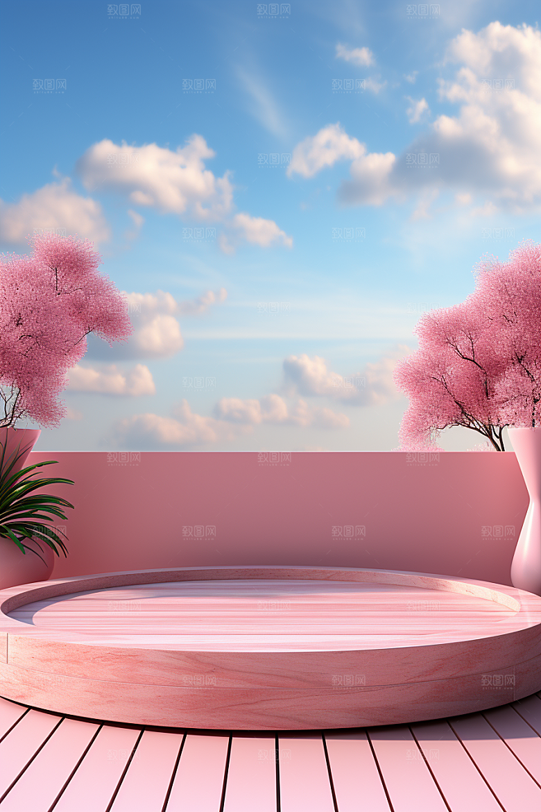 彩色简约精致高级感电商背景