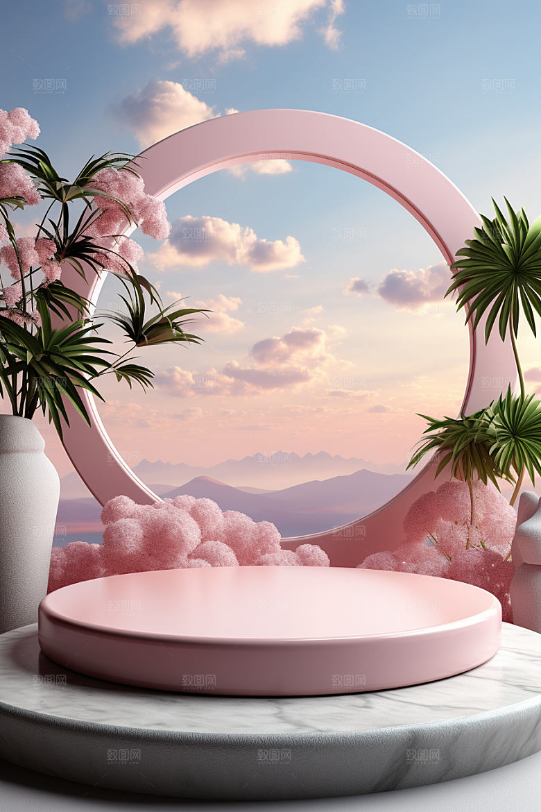 彩色简约高清自然电商背景
