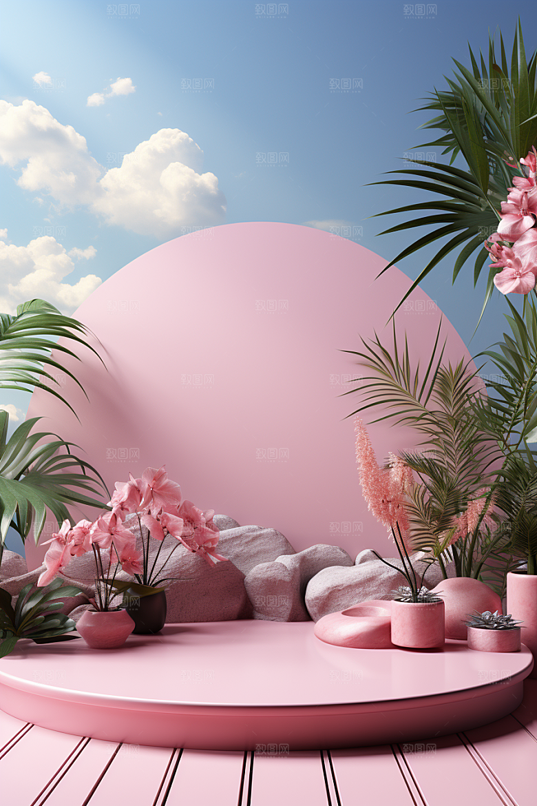 彩色简约高清自然电商背景
