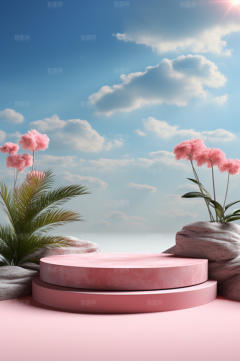 彩色简约高清高级感电商背景