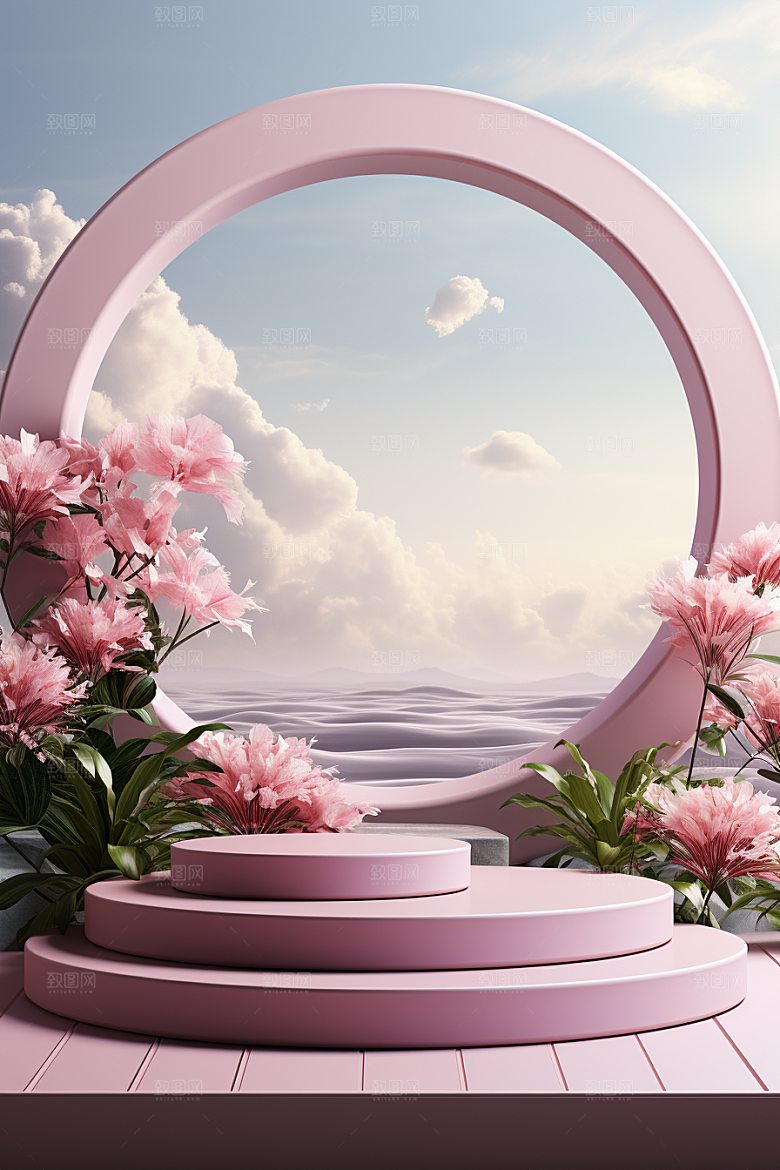 彩色简约INS风高级感电商背景