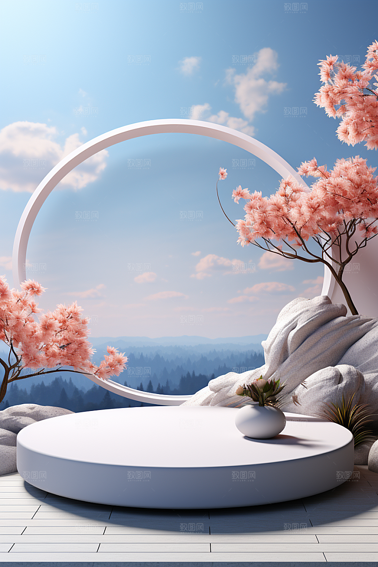 彩色简约自然INS风电商背景