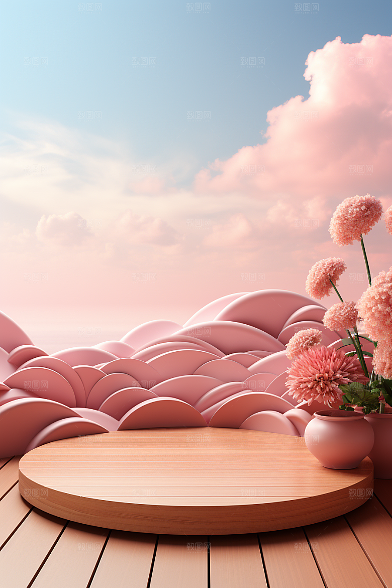 彩色简约产品展台INS风电商背景