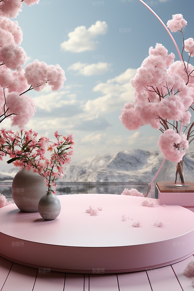 彩色简约INS风促销电商背景