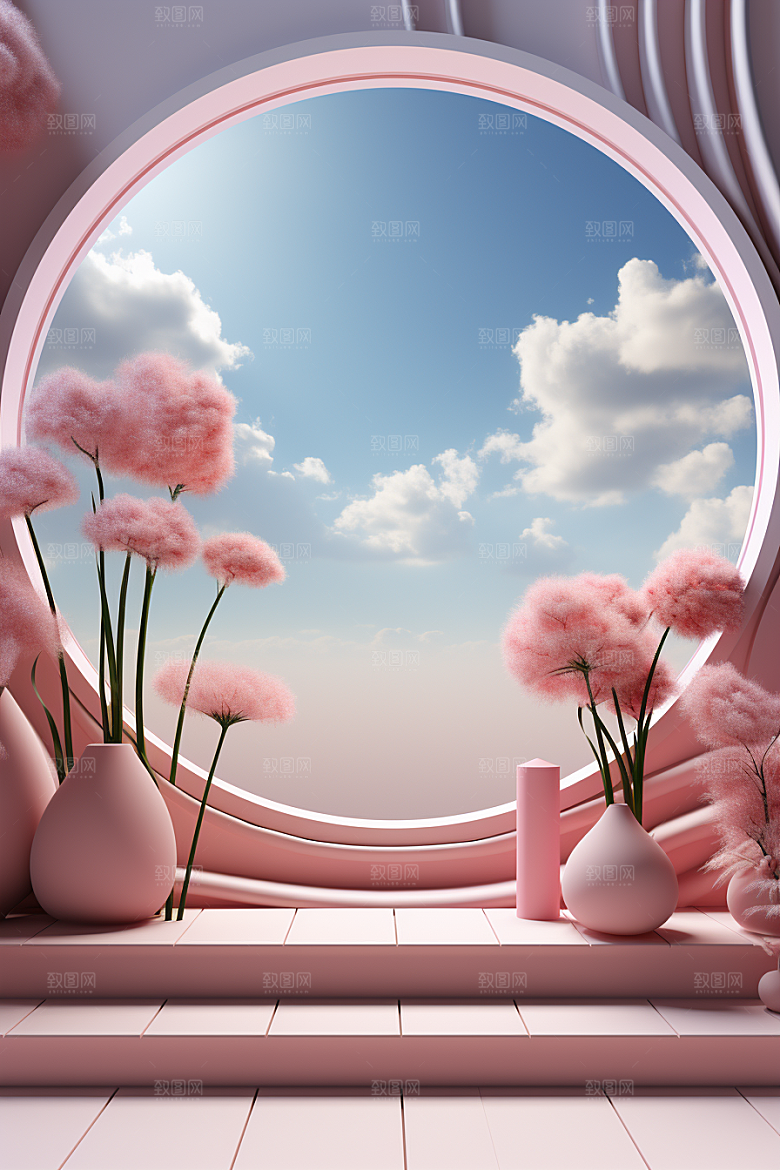 彩色简约INS风促销电商背景