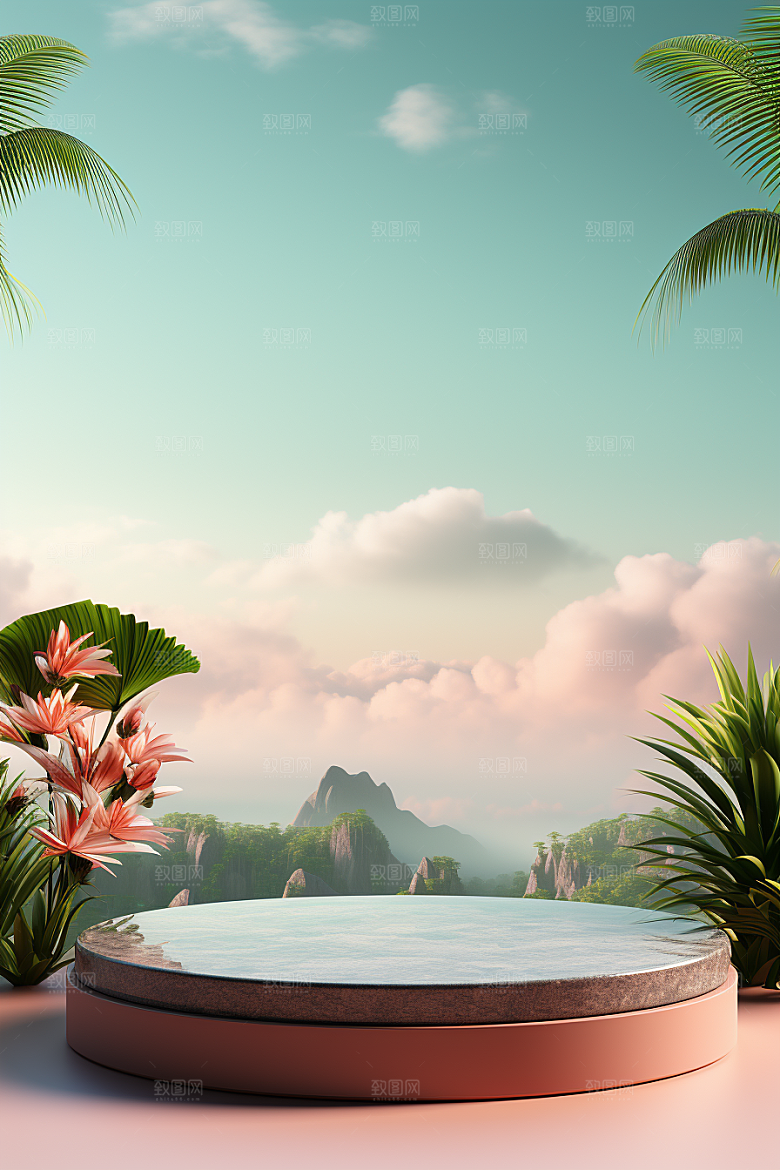 彩色简约促销质感电商背景