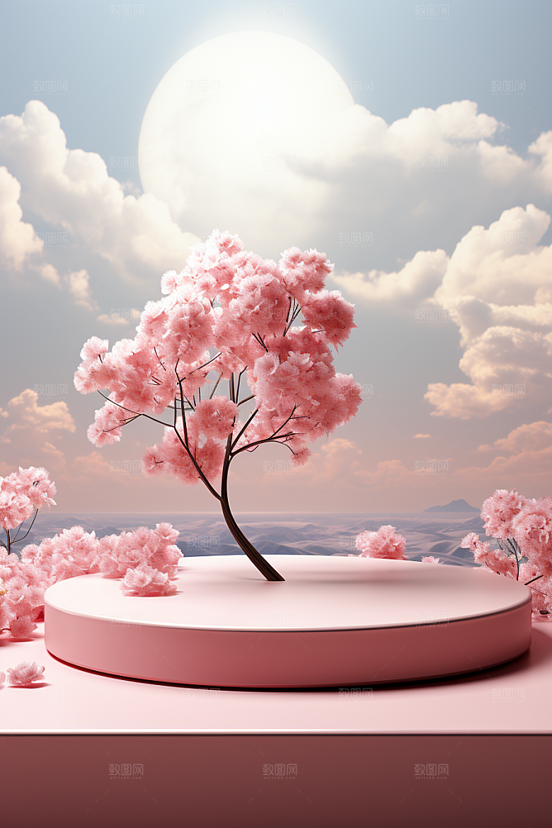 彩色简约质感自然电商背景