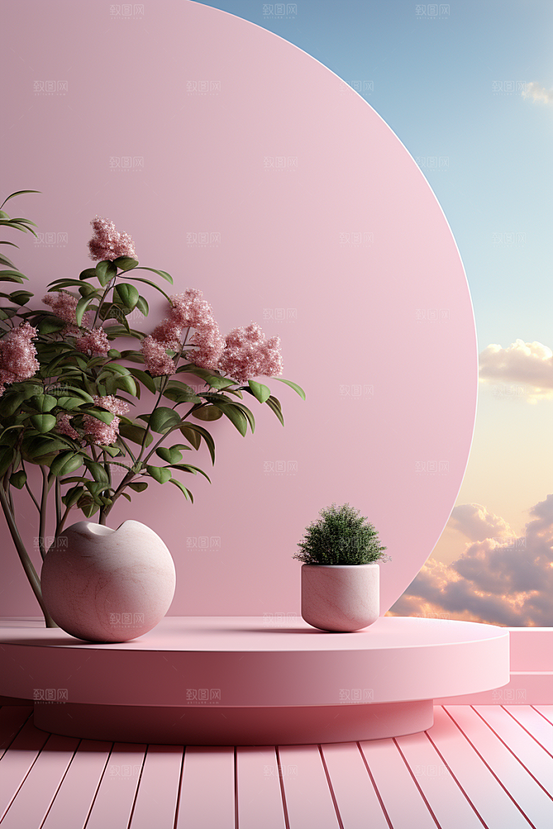 彩色简约INS风精致电商背景