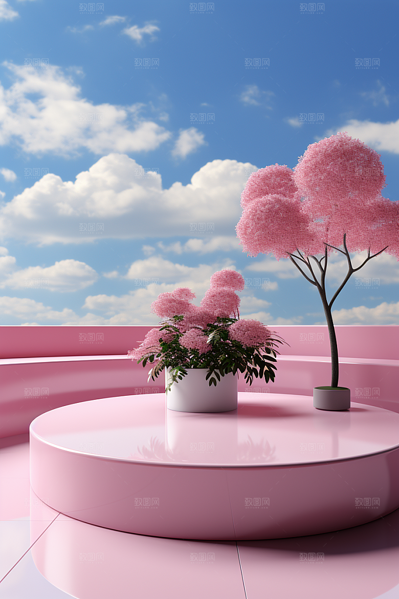 彩色简约质感INS风电商背景