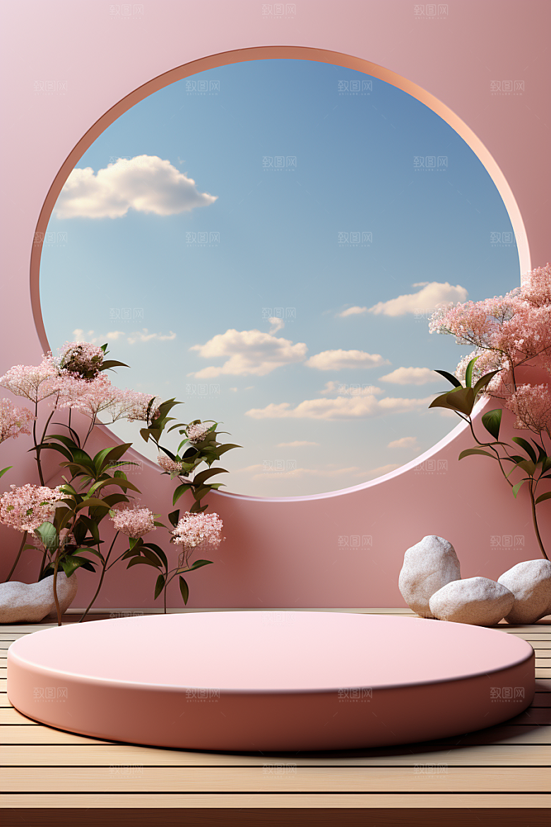 彩色简约自然购物电商背景