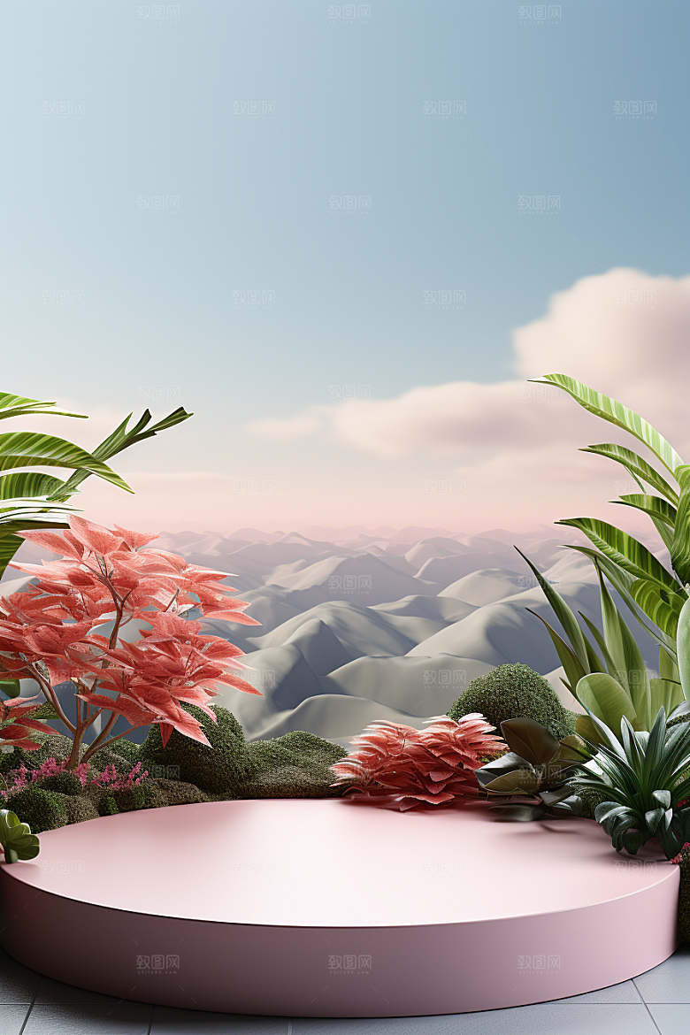 彩色简约高清高级感电商背景