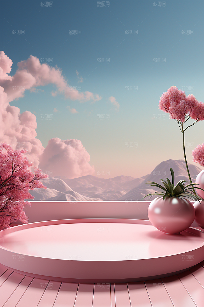 彩色简约自然INS风电商背景