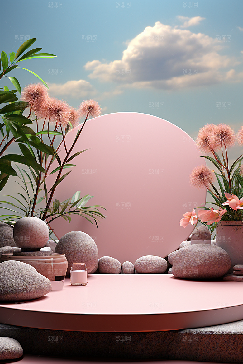 彩色简约精致高清电商背景