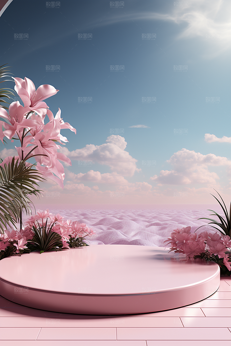 彩色简约高清自然电商背景