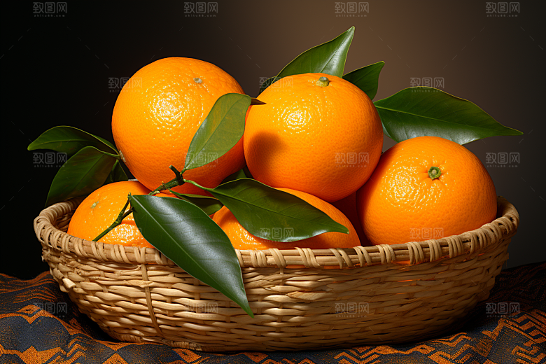 橙子采摘柑橘果篮摄影图