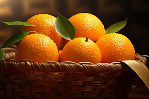 橙子采摘果篮柑橘摄影图