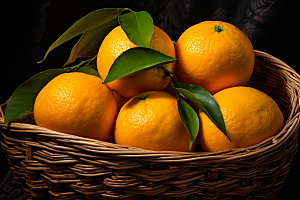 橙子采摘果篮果篮摄影图