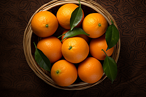 橙子采摘橘子果篮摄影图
