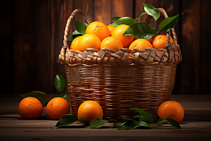 橙子采摘柑橘水果摄影图