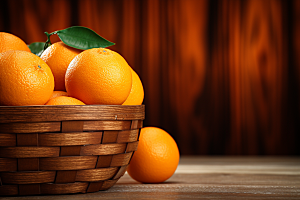 橙子采摘果篮橘子摄影图