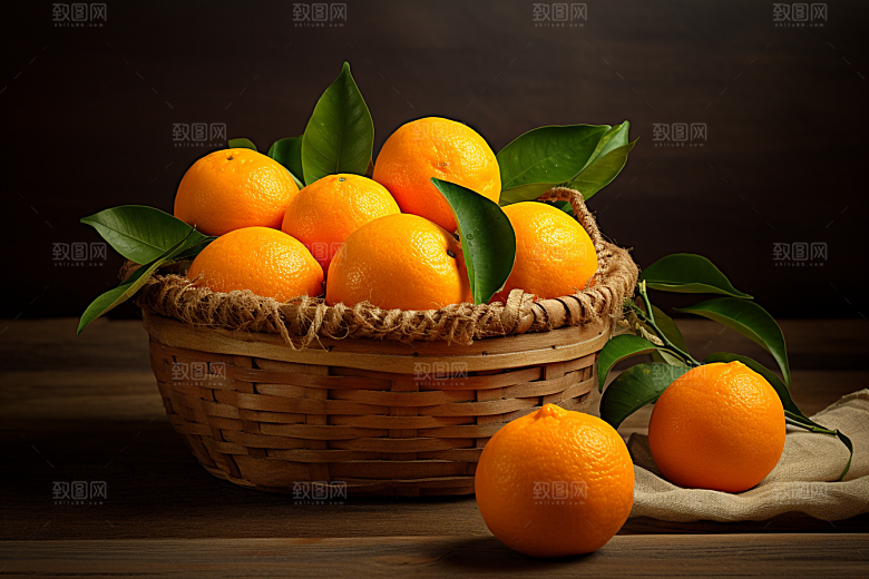 橙子采摘果篮橘子摄影图