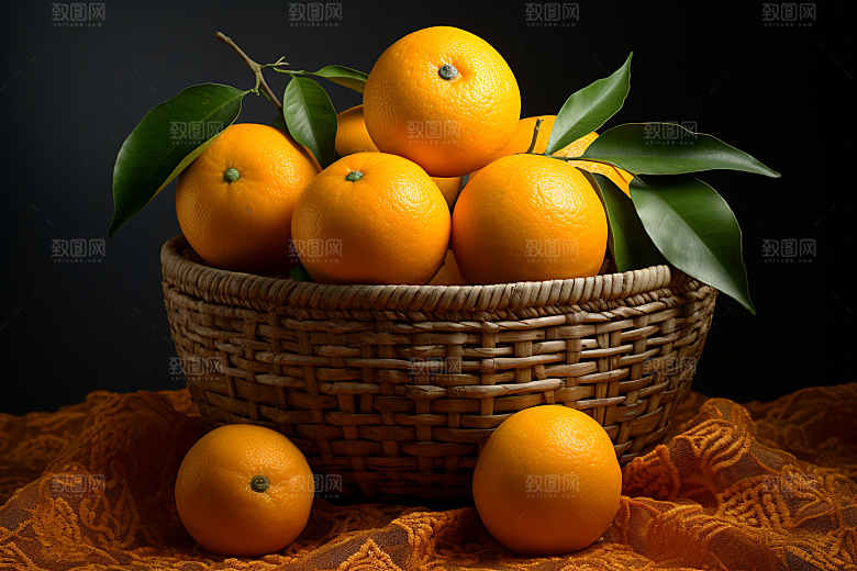 橙子采摘水果美食摄影图