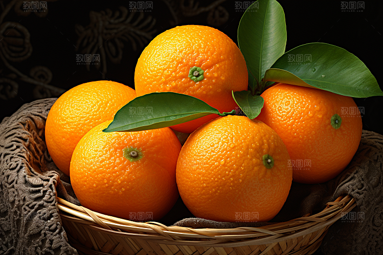 橙子采摘果篮橘子摄影图