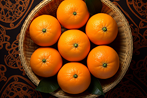 橙子采摘美味水果摄影图