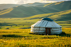 草原牧场内蒙古西北摄影图