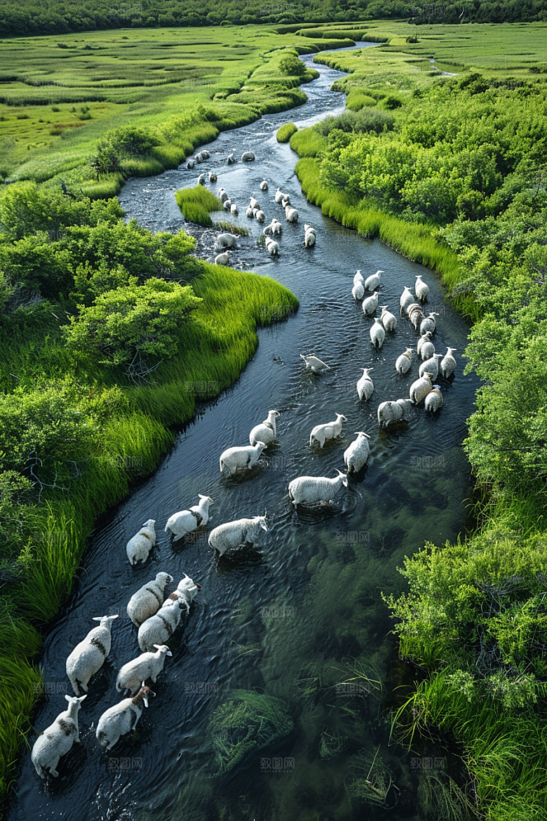 草原牧场草场自然摄影图