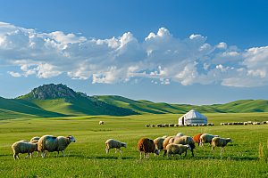 草原牧场大草原内蒙古摄影图