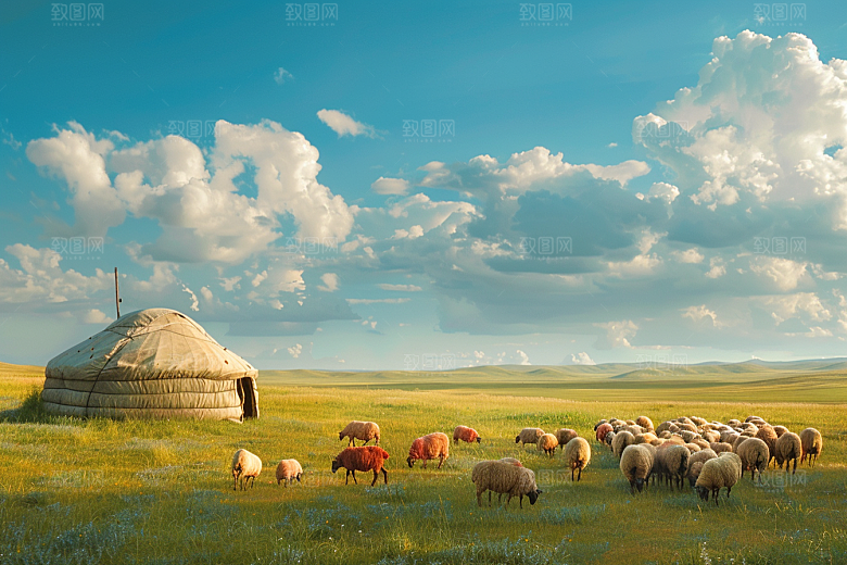草原牧场旅游大草原摄影图