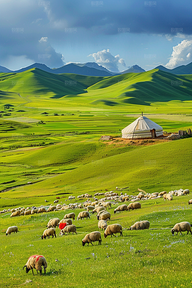 草原牧场内蒙古旅游摄影图