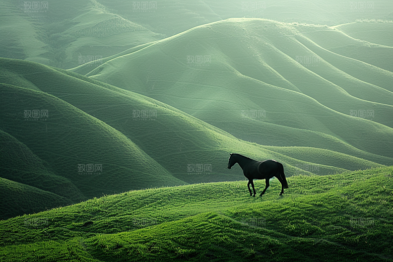 草原牧场风光旅游摄影图