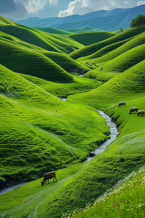 草原牧场旅游草场摄影图