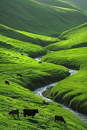 草原牧场西北旅游摄影图