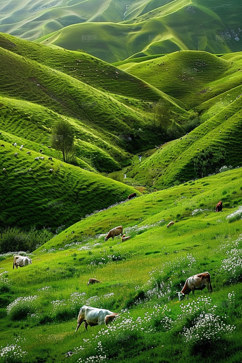 草原牧场西北旅游摄影图