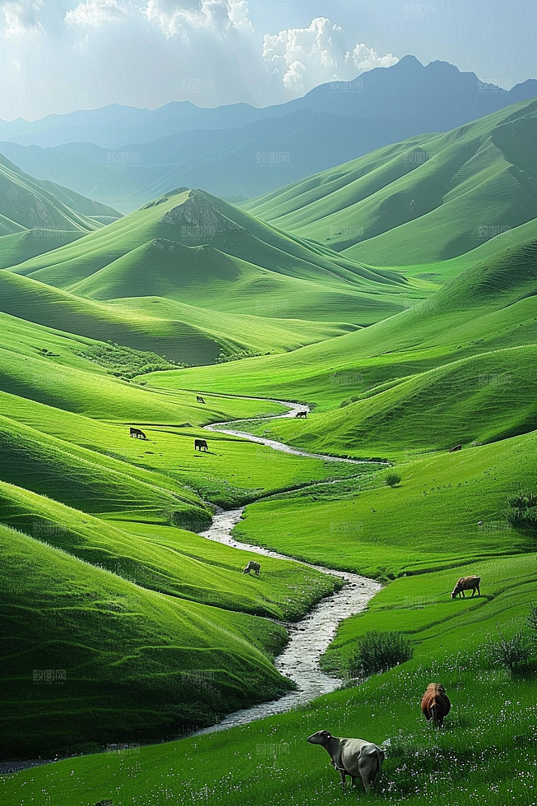 草原牧场西北草场摄影图