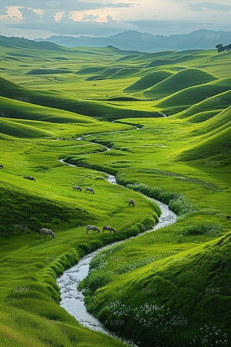 草原牧场自然旅游摄影图