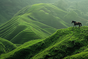 草原牧场旅游绿色摄影图