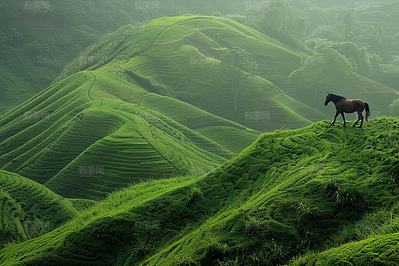 草原牧场旅游绿色摄影图