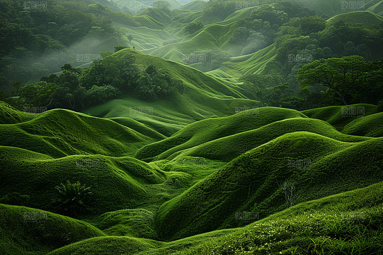 草原牧场风吹草低见牛羊风光摄影图