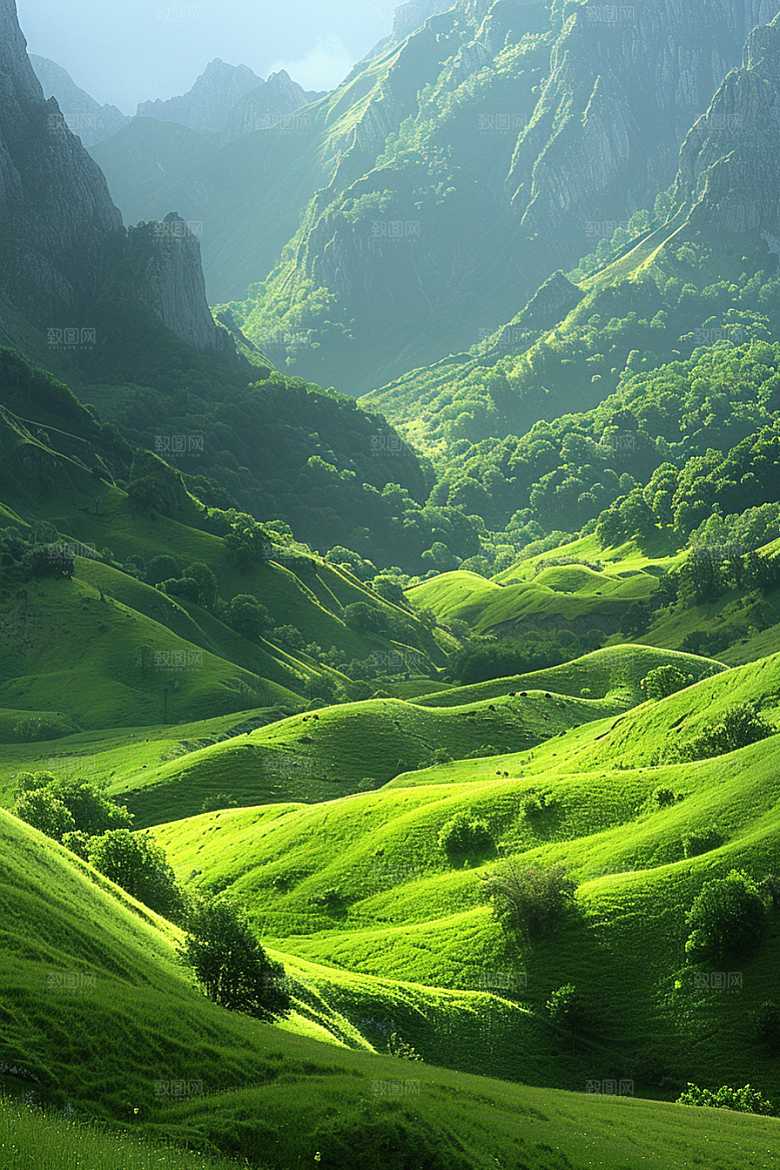 草原牧场风光旅游摄影图