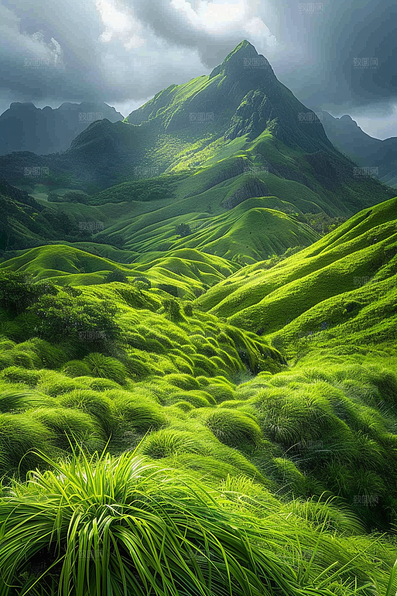 草原牧场风吹草低见牛羊大草原摄影图