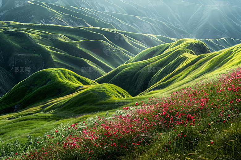 草地清新风景摄影图
