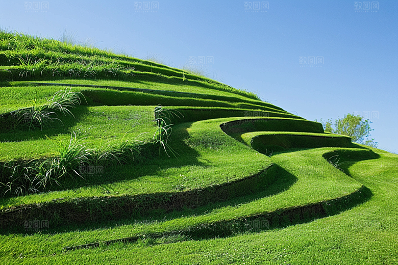 草地风景夏天摄影图