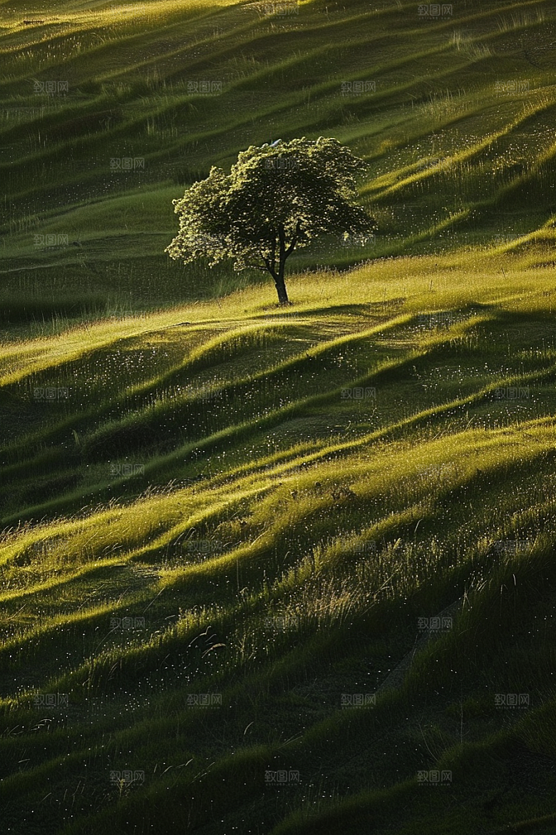 草地山野夏天摄影图