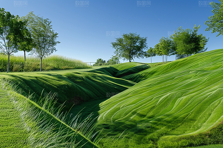 草地草原夏天摄影图
