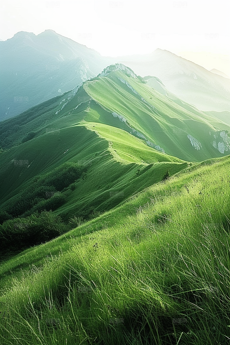 草地草场山野摄影图