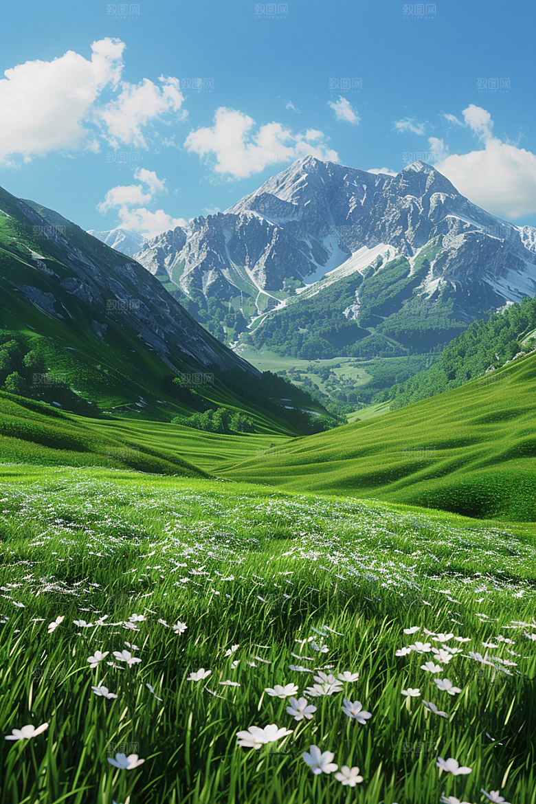 草地原野风景摄影图